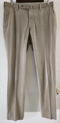 Pantalones chinos INCOTEX 34x33 marrón claro frente plano sin puños hechos en Portugal Foto 1 de 4