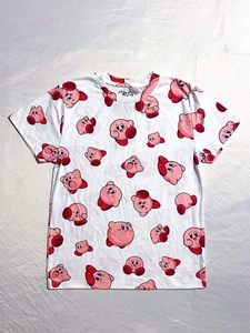 Kirby Nintendo T-Shirt Youth Large Cute All Over Print Double Sided Y2K Style - Picture 1 of 3