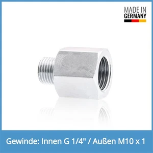 Reduziernippel Innen: G 1/4" Außen: M10 x 1 Stahl verzinkt - Bild 1 von 1