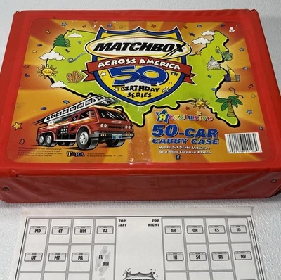 Mattel Matchbox Across America 50th bday  50 Car Carry Case 2001 ToysRus + Cars - Image 1 of 4
