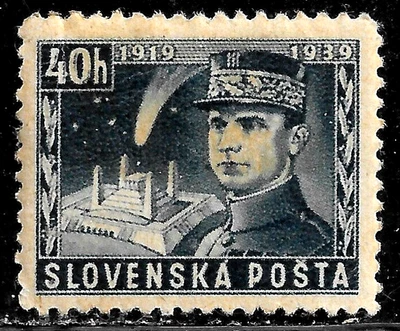 HICK GIRL- MINT SLOVAKIA STAMP   SC#34  1939  GENERAL STEFANIK    L243 - Image 1 of 2
