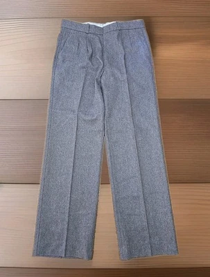 Calça social masculina John Henry vintage mistura de lã tamanho 33x30 reta marrom plissada W2 - Imagem 1 de 4