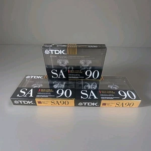 3 x TDK SA-90SE Audiocassetta Tipo II Nastro Cromato Nero Vintage 1990 Nuovo Sigillato - Foto 1 di 5