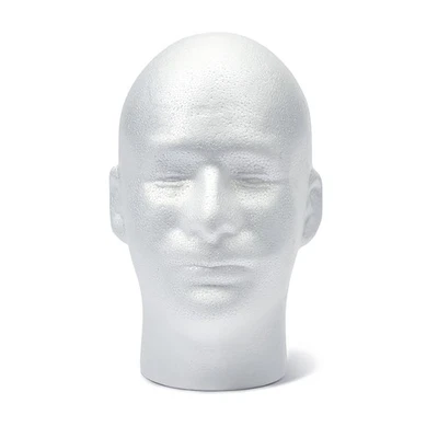 Styrofoam Male Head Bulk 11"X6.5"X8.5" - Image 1 of 4