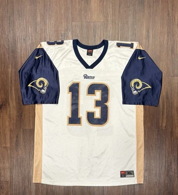 Vintage Kurt Warner #13 St. Louis Rams Nike NFL Football Jersey - Size XL - Image 1 of 4