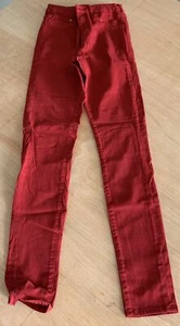 Ladies Red Jeggings Jeans High Waist Size 28/32 H&M - Picture 1 of 10