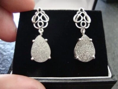 Orecchini in Argento con Quarzo Glitter Platinum. - Immagine 1 di 2