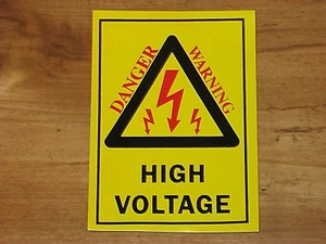 "PEGATINA DE ALTO VOLTAJE", PRECAUCIÓN, PELIGRO, SEGURIDAD, ADVERTENCIA, EXTINTOR DE INCENDIOS" - Imagen 1 de 1