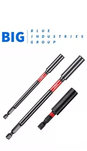 Milwaukee Magnetic Bit Holders 60mm 152mm & 305mm Shockwave Impact Duty Pk of 3 - Picture 1 of 1