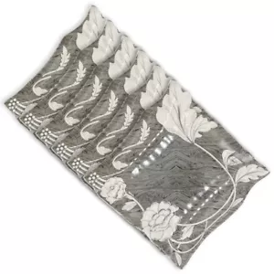 9 Inch Dinnerware Square Shaped Elegant Melamine Plates (Gray Floral) - Picture 1 of 4