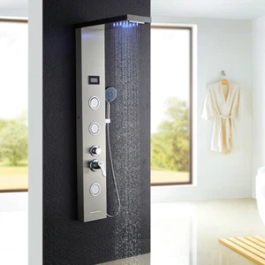 Duschsystem LED Duschpaneel Edelstahl Regendusche Duschsäule Handbrause Duschset - Bild 1 von 11