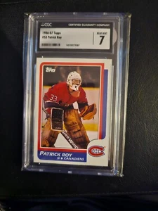 1986 87 Topps #53 Patrick Roy Rookie Montreal Canadiens Colorado Avalanche CGC 7 - Picture 1 of 2