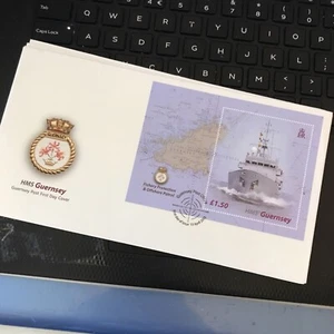 GUERNSEY STAMPS 2003 HMS GUERNSEY MINISHEET FIRST DAY COVER FDC UNADDRESSED - Picture 1 of 1