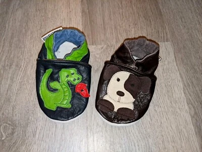 Zapatillas suaves de cuero genuino. Bebés niños y niñas: 6-12 meses Foto 1 de 4