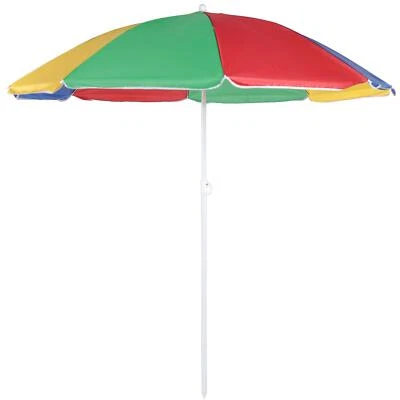 Beach Tilting Parasol Umbrella 1.8m Patio Garden Outdoor UV Protection Sun Shade