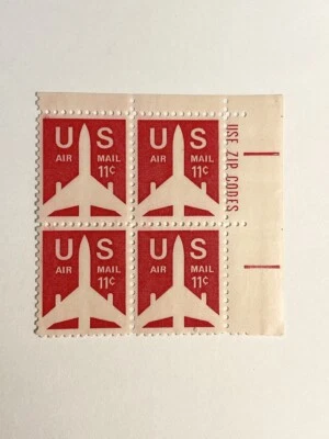 Scott #c78 11c Plane Silhouette Plate; Block Of Four U.S. Postage Stamps - Image 1 of 4