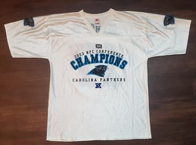 Camiseta deportiva grande de Jake Delhomme #17 Carolina Panthers Superbowl 38 2003 campeones de la NFC Foto 1 de 4