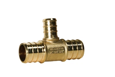 25 Pieces XFITTING 3/4" x 3/4" x 1/2" Pex Tee Crimp Fitting, Lead Free Brass - Image 1 of 4