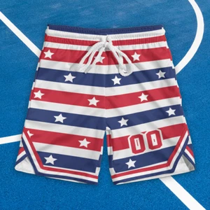 Custom American Flag Shorts Patriotic Shorts Drip Baseball Shorts Men Kid Women - Picture 1 of 8