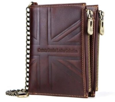 Brand New Authentic Contacts Brown Rfid Blocking Genuine Leather Wallet For Men - Image 1 of 4