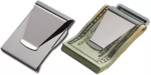 Slim Clip Double Sided Money Clip Credit Card Holder Wallet New Stainless Steel - Picture 1 of 5