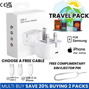 20W Fast USB-C Charger Plug + Cable | Travel Bundle for Samsung iPad - Zdjęcie 1 z 26
