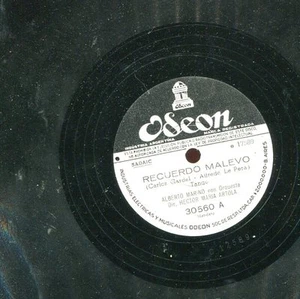 TANGO ALBERTO MARINO - RECUERDO MALEVO / TUS PALABRAS Y LA NOCHE - 78 Disco - Imagen 1 de 1