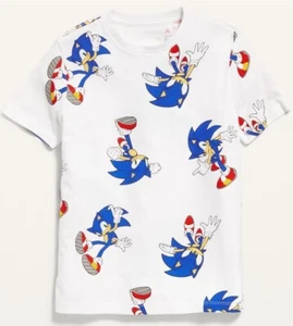 New Sonic the Hedgehog All Over Print Boys Medium Cotton Sega Gaming T-shirt - Picture 1 of 5