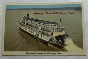 Greetings From Whitehaven, Tenn. Sternwwheeler On Mississippi River. PC (X2) - Picture 1 of 2