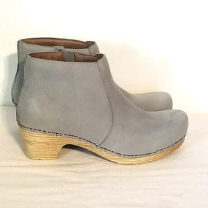 Dansko Maria Leather Ankle Boot Gray Nubuck EU 39 US 8 8.5 - Picture 1 of 11