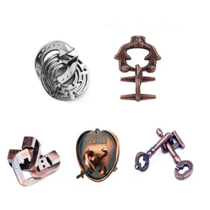Diecast toy Classic Lock Brain Teaser Puzzle Toys Intelligence Qi Test Reliever - Picture 1 of 24