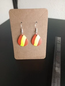 Gelb und orange gestreifte Spinner Klinge Ohrringe, Colorado Spinner - Bild 1 von 2