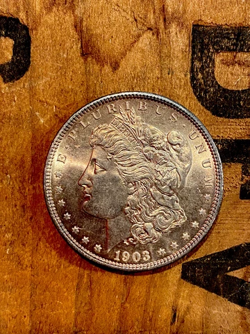 1903 $1 Morgan Silver Dollar - Lavender Toning - UNC Semi Key Date High MS Gem Cover