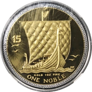 2009 Isle of Man 1 Ounce Gold Noble Bi-Metallic PF NGC PF70UCAM 15th Annivers... - Picture 1 of 4