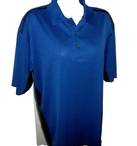 GRAND SLAM GOLF Men's Large Royal Blue & Black Golf Polo Short Sleeve Polyester - Picture 1 of 8