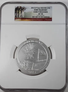 2013-P Fort McHenry ATB 5 oz Silver : NGC SP70 Early Releases - Picture 1 of 2