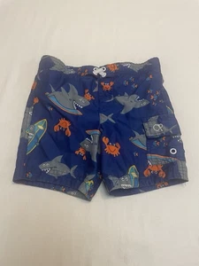 OP Ocean Pacific Infant Boy Swim Trunks Surfing Shark Blue Size 18M - Picture 1 of 5
