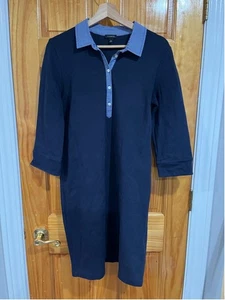 Talbots Preppy Back to School marineblau Gingham Kragen Piqué Polo Shirt Kleid Medium - Bild 1 von 8