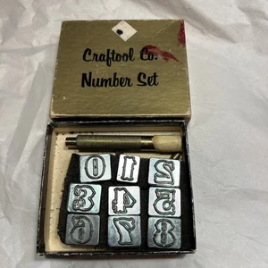 Vintage Craftool Co Lederwerkzeuge 3/4" Nr. 0-9 Nummer Leder Stempelset 8135 in Box - Bild 1 von 4