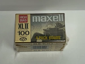 NEW - Maxell XL II Audio Cassette High Bias 100 Minutes 4 Pack - Sealed READ - Picture 1 of 6