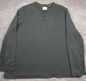Billy Reid Henley Shirt Mens 2XL XXL Grey Long Sleeve Designer Lightweight - Picture 1 of 15