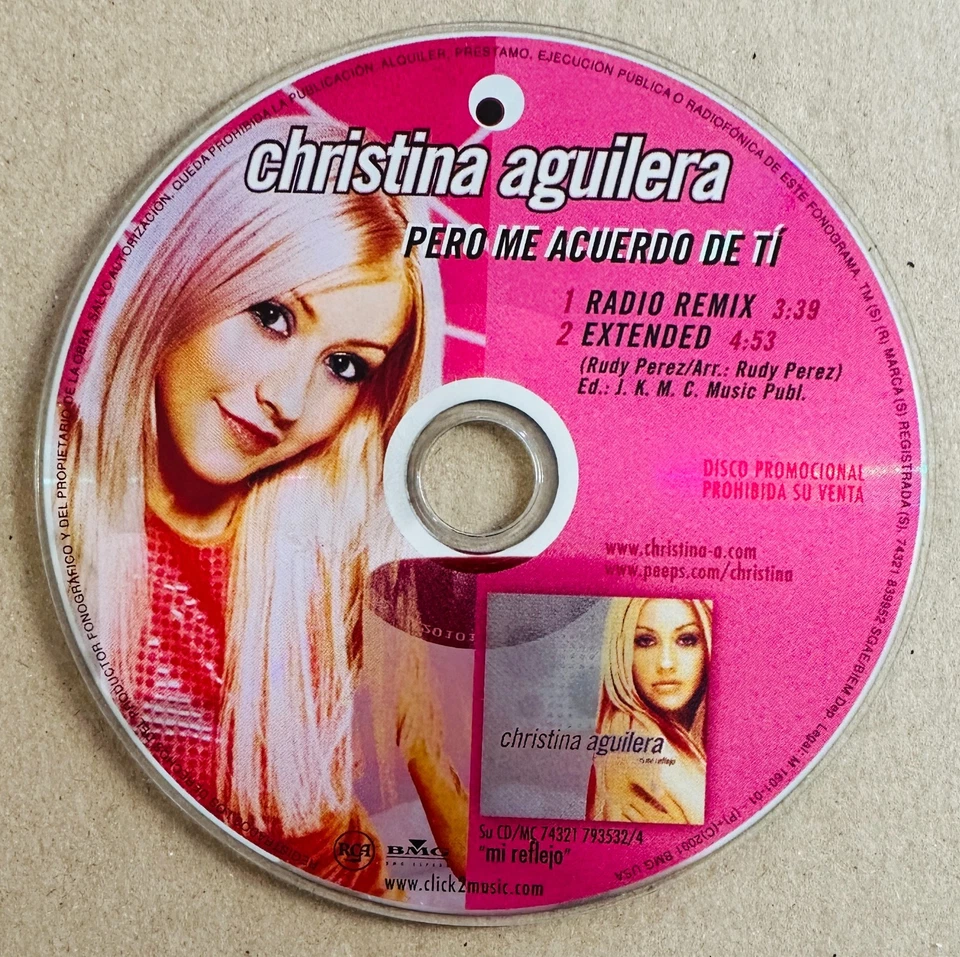 CHRISTINA AGUILERA CD SINGLE PERO ME ACUERDO REMIX SPAIN PROMO - Image 1 of 1