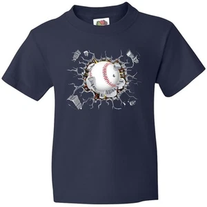 Inktastic Baseball Breakthrough Youth T-Shirt Softball Crash Sports League Ball - Picture 1 of 12