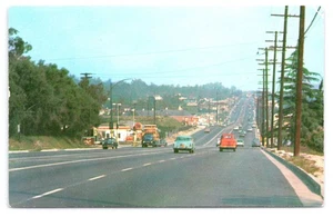Foothill Blvd La Canada Kalifornien alte Autos Autobahnen Bäume unbespielt - Bild 1 von 2