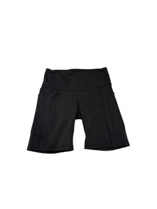 Athleta Ultimate Stash II 7" Shorts Damen klein schwarz Logo Stretch mittelhoher Bund - Bild 1 von 7