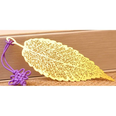 BARGAINS EXPRESS UK Gold Mulberry Leaf Leaves Metal Cute Bookmarks For Books Book Markers Gift