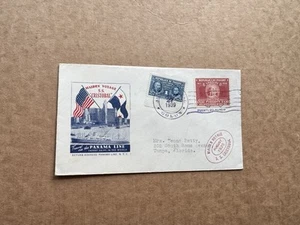 Canal Zone 1939 Event Cover +Allegory #324 +US-Panama Flags Cachet +Panama Line - Picture 1 of 2