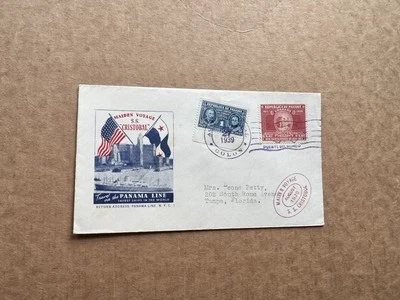 Canal Zone 1939 Event Cover +Allegory #324 +US-Panama Flags Cachet +Panama Line - Image 1 of 2