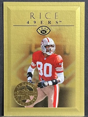 1996 Leaf 22 Karat Jerry Rice Gold Leaf Stars Insert #2 1980/2500 49ers HOF - Image 1 of 2