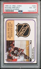 1981 O-PEE-CHEE ASSISTS LEADER #383 WAYNE GRETZKY PSA EX-MT 6